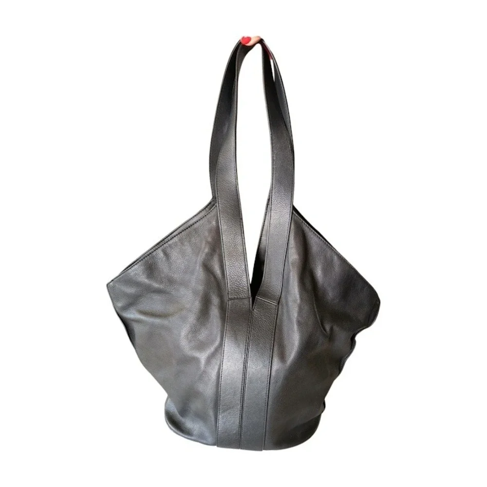 Vince Camuto Afina Black Leather Geometric Tote Bag Womens - Picture 11 of 12